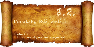 Beretzky Rézmán névjegykártya